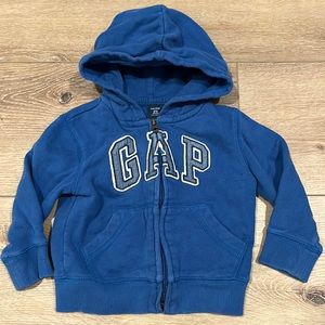 GAP Baby Boy Royal Blue Zip Hoodie Jacket ~ 18-24 months